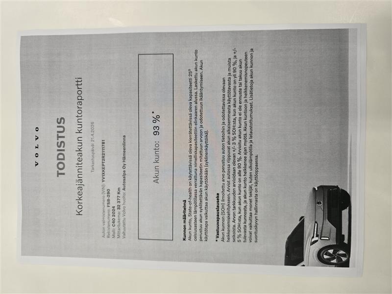 Volvo C40 RECHARGE SINGLE PLUS SELEKT TAKUU 24KK